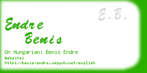 endre benis business card